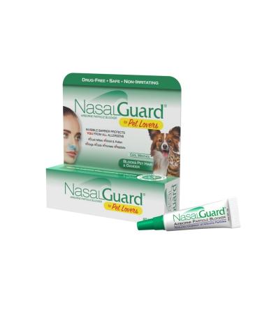 NasalGuard for Pet Lovers Allergy Relief Pet Hair and Dander Blocker Nasal Gel - Drug-Free and Proven Safe for Pet Allergy Sufferers - Dogs Cats Horse Rabbits and More (Cool Menthol 3 Gram Tube) Cool Menthol 3 Gram