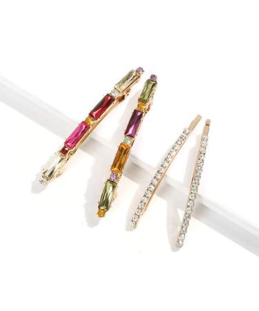 Beaupretty Rhinestone Bobby Pins - Colorful Crystal Hair Clips for Daily Fashion | 4pcs - Buy Online on GoSupps.com