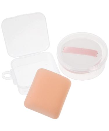 Beaupretty 2pcs Round Powder Puff Square Makeup Sponges Powder Velour Puff Loose Powder Pure Cotton Powder Applicator with Ribbon for Foundation