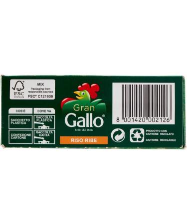  Italian Gourmet E.R. Gran Gallo Riso Ribe - 100% Italian Rice - Ideal for any type of recipe - Cooking time 15 minutes - 500g pack + 400g box - Buy Online on GoSupps.com