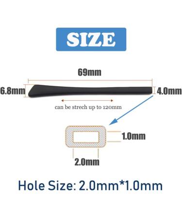 8 Pairs of Anti-Slip Silicone Covers - Slipproof Glasses Hinge Repair Accessories for Metal Thin Sunglasses - Black - Buy Online on GoSupps.com