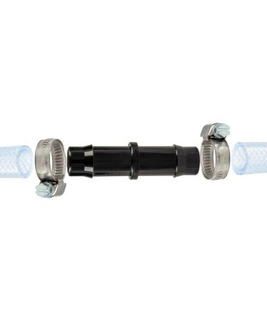 tecuro hose connector on both sides 14 mm with stainless steel hose clamps - nylon black 14 mm (both sides)