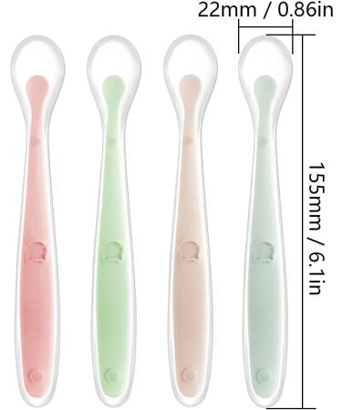 Tomedeks 4 Silicone Baby Spoons - Soft Curved Feeding Spoon Set for 1 Month+ (Color) - Buy Online on GoSupps.com