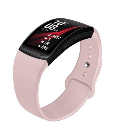 Compatible with Gear Fit 2 Band / Gear Fit 2 Pro Bands, NAHAI Soft Silicone Replacement Bands Wristband for Samsung Gear Fit 2 and Fit 2 Pro Smartwatch, Large, Sand Pink Sand Pink L: 6.8''-8.7''