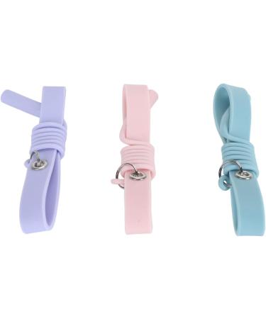 3-Piece Silicone Eyelash Extension Tweezers Set | Soft Skin-Friendly Wrist Band in Violet Pink & Blue | Protects Tweezers & Prevents Accidents - Buy Online on GoSupps.com
