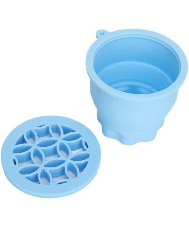 Makeup Brush Cleaning Bowl Multifunctional Space Saving Palm Size Folding 2 in 1 Makeup Brush Scrubber with Brush Drying Rack for Home (blue) - Buy Online on GoSupps.com