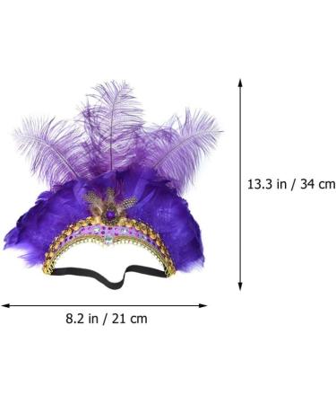 FRCOLOR Feather Headband Vintage Fascinator Carnival Headpiece Party Masquerade Pageant Show Headdress (Purple) - Buy Online on GoSupps.com