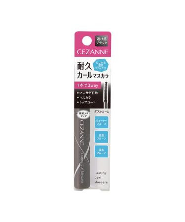 Cezanne Durable Curl Mascara  01  Black  0.2 oz (5.0 g)  Smearproof  Long  Fiber Blend  Double Comb  Transparent Black  Strong Curl'