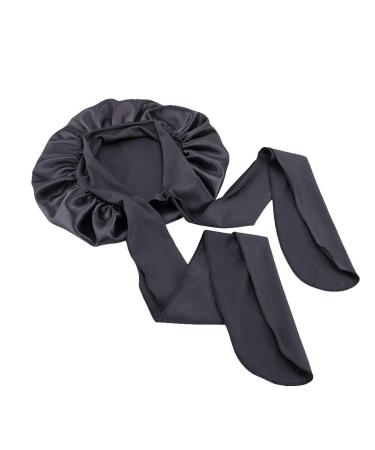 Wide Band Satin Bonnet Cap for Curly Hair | Black Silk Hair Wrap for Women - Perfect for Sleeping - Buy Online on GoSupps.com