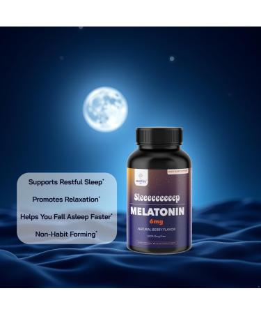 Melatonin 6mg Fast Dissolve Tablets Natural Berry Flavor 100 Count Extra Strength Sleep Support for Adults Non-Habit Forming 100-Day Supply | Zealthy Life - Buy Online on GoSupps.com