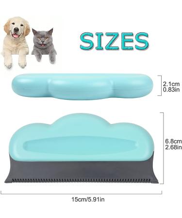 JCF Pet Hair Remover Brush 2PCS - Soft Rubber Comb for Cat Dog Hair Removal on Carpet, Furniture, Laundry - Blue Pink - Buy Online on GoSupps.com