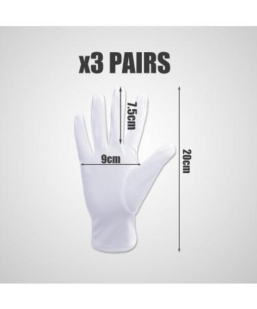 3 Pairs White Cotton Gloves | Fire Protection Padded Gloves for Gentlemen | Neurodermatitis Protection Against Burns - International Shipping - Buy Online on GoSupps.com