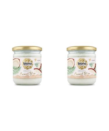 Biona Organic Coconut Bliss 400g - 100% Organic Creamy Coconut Butter from Whole Coconuts - Source of Fibre - For Spreads Butter Alternatives & Cooking - Dairy Free & Vegan (Pack of 2)
