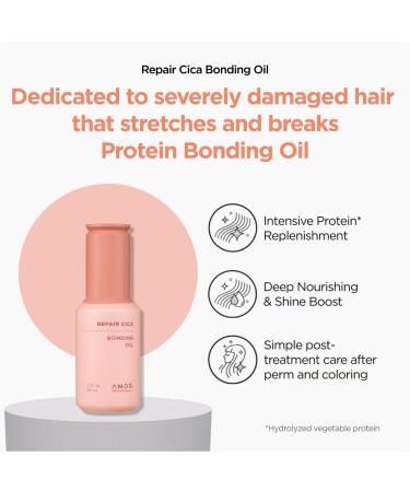 AMOS PROFESSIONAL Cica Bonding Hair Oil - Repair Split Ends & Breakage Deep Nourishing Shine Boost 3.3 fl. oz | International Shipping Available - Buy Online on GoSupps.com