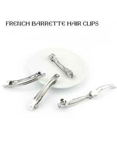 LEEFONE 80mm Iron French Barrette Hair Clips - 50 PCS, Silver Tone | DIY Hair Clip Craft Bows - Buy Online on GoSupps.com