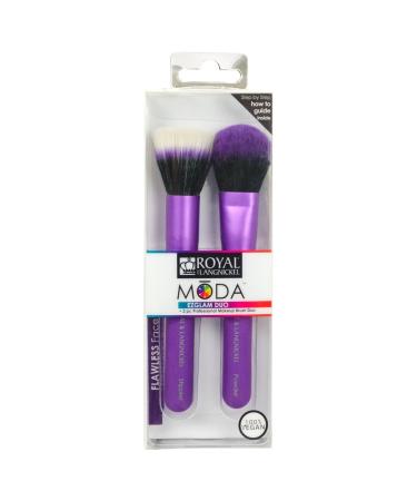 Buy MODA Royal & Langnickel EZGlam Duo Makeup Brush Set - Flawless Face 2-Piece Set with Duo Fiber & Powder Brush - Purple | International Shipping Available - Buy Online on GoSupps.com