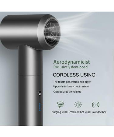Smart Hair Blower with Temperature And Air Speed Switch Adjustment Built-in Lithium Battery Portable Cordless Hair Dryer Suitable for Travelling Use (metal gray) - Buy Online on GoSupps.com