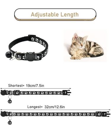 Hepplly 2-Pack Quick Release Reflective Cat Collars with Bell - Black Kitten Collars for Safe Stylish Pets | International Shipping Available - Buy Online on GoSupps.com