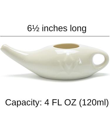 Ceramic Neti Pot for Nasal Sinus Cleansing - Microwave & Dishwasher Safe - Petite 1 Count - Buy Online on GoSupps.com
