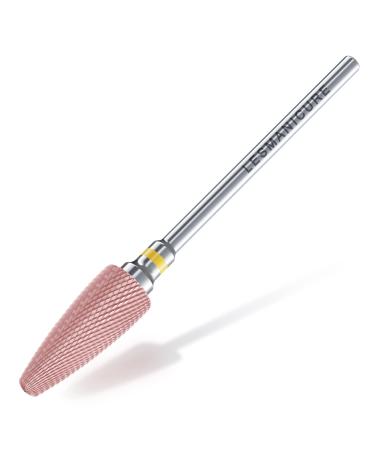 LesManicure 3/32 Ceramic Nail Drill Bit - Remove Acrylic Hard Gels Quickly and Safely, Professional Manicure Pedicure Tool for Home Salon, Pink (Extra Fine - XF) Extra Fine - XF Pink