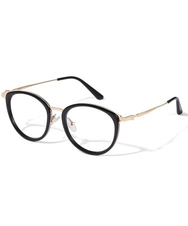 Cyxus blue light filter glasses decoration glasses men women without starch glasses frame gaming glasses for PC TV tablet (black & gold) 014 black & gold - Buy Online on GoSupps.com