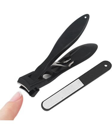 Nail Clippers for Thick Nails Fingernail Clippers for Adults Portable Toenail Scissors Stainless Steel Toenail Clippers for Large Nails Nail Clippers with Wide Jaw Opening and Nail File Black - Buy Online on GoSupps.com