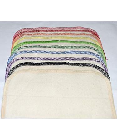 Organic Flannel Washable Baby Wipes 8x8 - Set of 10 | 1 Ply, Organic Thread, Crayon Palette - Buy Online on GoSupps.com