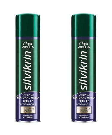 Wella Silvikrin Natural Hold Hairspray 400ml (Pack of 2) Unscented 400 ml (Pack of 2)