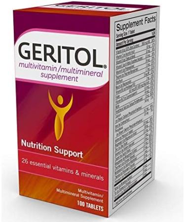 Geritol Multi-Vitamin Nutritional Support Tablets Balance of 26 Essential Vitamins and Minerals 100-Count Bottles (Pack of 2) 100 Count (Pack of 2) - Buy Online on GoSupps.com
