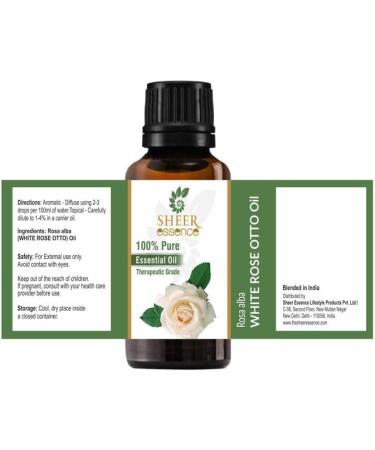 White Rose Otto Oil 15 ML | 100% Pure Natural Rosa Alba Essential Oil | Therapeutic Grade Uncut | International Shipping Available - Buy Online on GoSupps.com