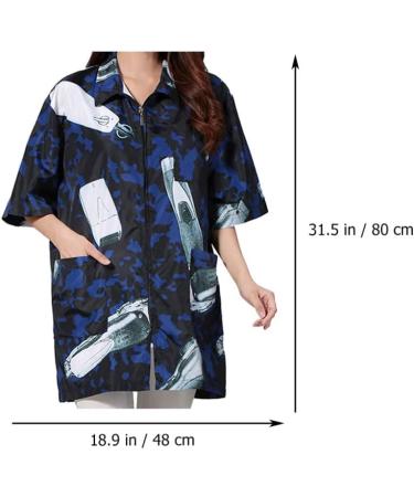 OSALADI Work Clothes Salon Smocks Color Hairdresser Smock Dress Jacket Stylist Smock Hair Stylist Special Smock Hair Stylist Vest Barber Shop Uniform Hair Dye Apron Staff Fabric 80X48X2CM Blue - Buy Online on GoSupps.com