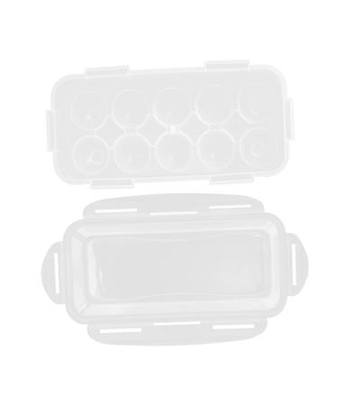 Healeved 2pcs Box Plastic Pallets Containers with Lids Portable Egg Case Mustard With Cover Egg Tray Whitex2pcs 27.5x13cmx2pcs