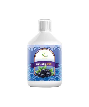 Liquid Iron Supplement - Bluetone Suitable for Vegans and Vegetarians Iron Supplement Natural Iron in Mixed Fruit Flavor - 500 ml 15 ml dose per Day 33 doses