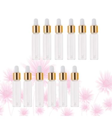 Healifty 50pcs Glass Bottles with Glass Eye Dropper Dispenser for Essential Oils Perfumes Lab Chemicals Cosmetics Bottles Golden 5ml - Buy Online on GoSupps.com