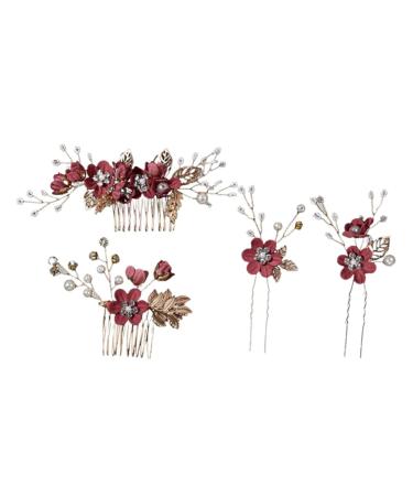 1 Set Hairpin Japanese Decor Flower Decor Pee Guard for Toilet Bridal Headpiece for Wedding Rhinestone Hair Clip Hair Pin Bridal Headdress Bride Zinc Alloy Wedding Dress Hair Comb