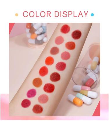Zhoujie Mini Pill Lipstick Set - 16 Colors Waterproof Matte Lipstick Capsules for Long-lasting Velvet Finish - Buy Online on GoSupps.com