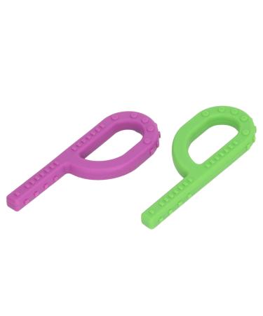 P Shaped Teething Stick Unique Portable Sensory Chew Tube 2pcs Baby Soft Gum Relief for Autism ADHD (Type B)