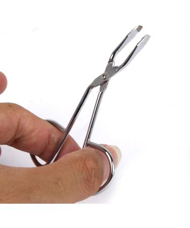 Lurrose Stainless Steel Eyebrow Tweezers Scissors - Professional Slant Tip Tweezer for Hair and Eyebrows, Silver - Buy Online on GoSupps.com