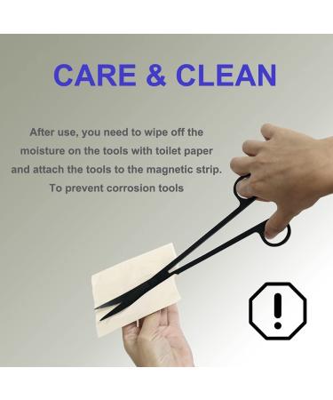 4Pcs Long Stainless Steel Aquascaping Tools Kit | Aquarium Plant Tweezers, Scissors, Scrapers with Anti-Rust Coating | Ideal for Aquascaping Cleaning | Includes Free Magnetic Tool Holder - Buy Online on GoSupps.com