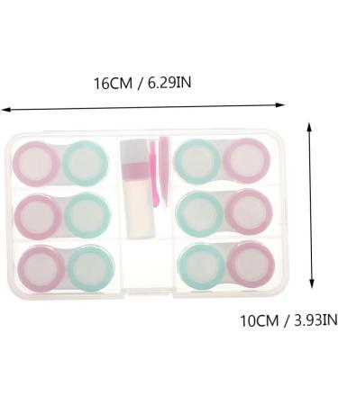 Shop Solustre Contact Lens Storage Kit - 2 Sets of Cube Containers & Tweezers | Transparent Plastic Macaron Organizer 16x10cm - Buy Online on GoSupps.com