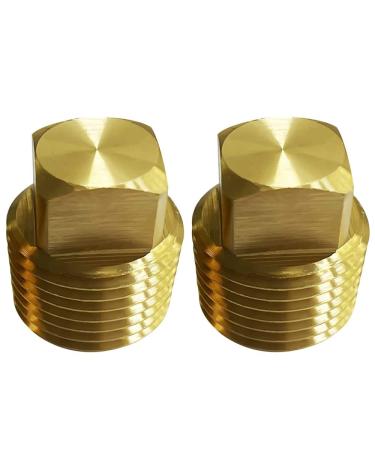 1/2" NPT Solid Brass Drain Plugs commonly Used in Boat Hulls, 2 Pack Solid Brass Boat Hull Spare Garboard Drain Plug for Bayliner Four Winns Glastron Larson Sea Ray Starcraft and Many Other Models