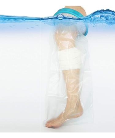Leg Cast Cover & PICC Line Shower Cover Watertight Foot Protector for Shower Bath Watertight Plastic Protection Keep Bandage Dry Reusable for Broken Knee Foot Ankle Wound Burns (25 inch)