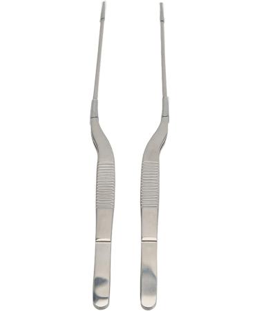 Pack of 2 Curved Stainless Steel Tweezers with Corrosion Protection - Ideal for Hearing Aids | International Shipping Available - Buy Online on GoSupps.com