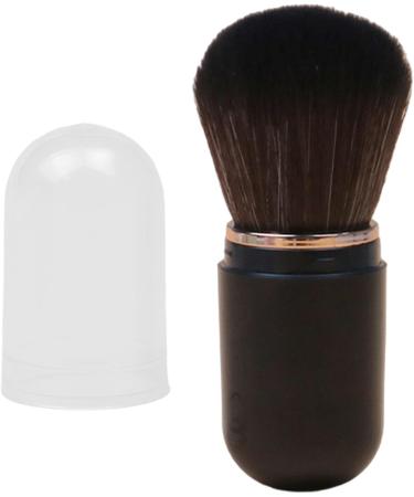 Retractable Powder Brush Portable Makeup Brush Retractable Compact Portable Makeup Travel Blush Lid-Included Soft Bristles for Powder black - Buy Online on GoSupps.com