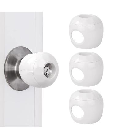 Baby Safety Door Knob Covers 4 Pack Tinabless Door Knob Locks - Door Handle Covers for Kids - Childproof Door Knob Covers Reusable Baby Proof Door Knob Locks