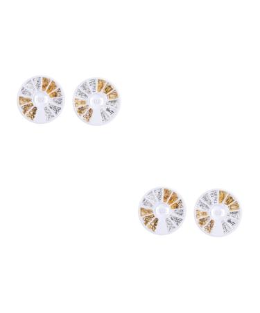 FRCOLOR 4 Boxes Manicure Rivet Sequin Trim Nails Accessories Kerchief Headband Clay Flower Accessories Bride Nail Decorations for Nail Art Rhinestones Tape Dispenser Metal Applique 3d