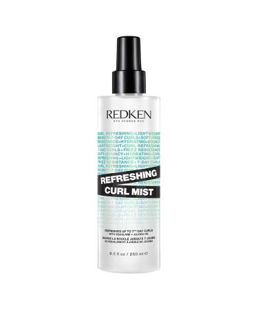 Redken Vegan Revitalizing Mist Moisturizes & Refreshes Curls Formula with Jojoba & Squalane Oil Curly Curly & Kinky Silicone & Sulfate Free Hybrid Curl Stylers 250ml