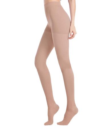 DCCDU Medical Compression Pantyhose for Women Support 20-30 mmHg Treatment Swelling Edema Varicose Veins Waist high Compression Stockings Close Toe Beige X-Large (Pack of 1)