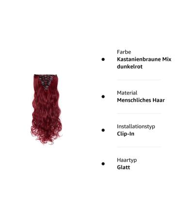 Buy S-noilite Clip-In Hair Extensions - 8 Part Set 18 Clips 60cm Chestnut Brown Mix Dark Red - Realistic Volume for Full Head - Buy Online on GoSupps.com
