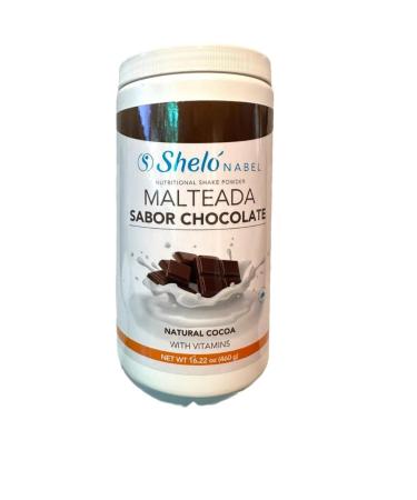 Shelo Nabel Nutritional Shake Powder Natural Cocoa with Vitamins 16.22 oz High Protein Low Carb Gluten Free Non-GMO